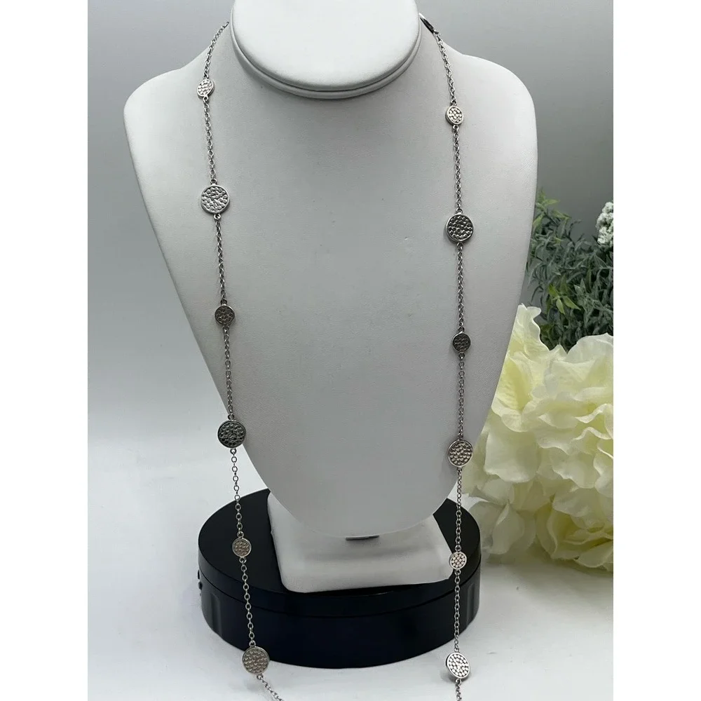 Anna Beck Sterling Silver Bali Long Dotted Multi-Disc Station Necklace‎ Toggle